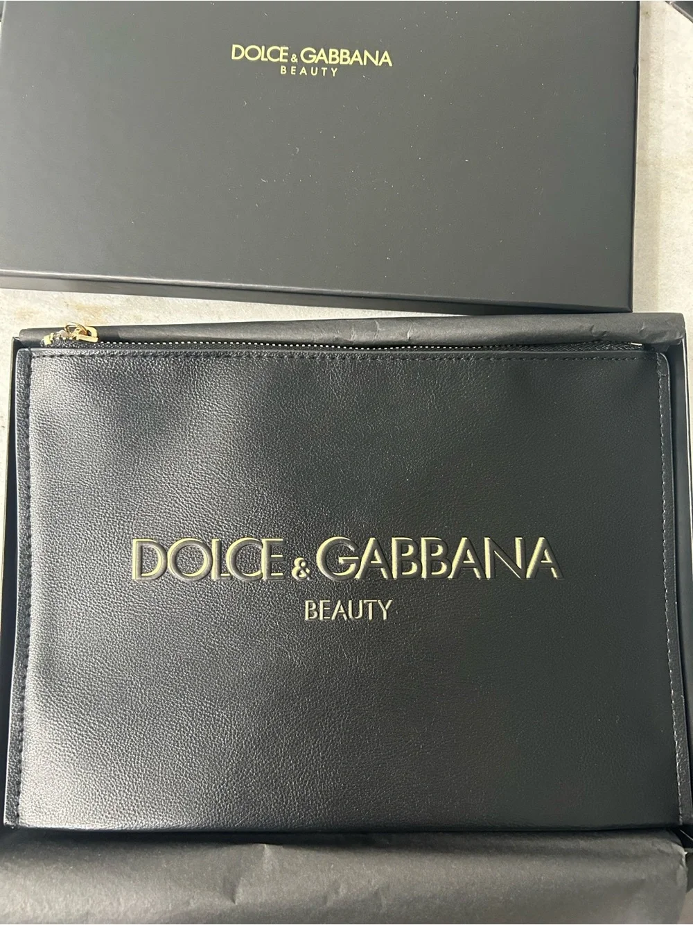 Dolce & Gabbana Beauty Black and Gold Embossed Pouch 💥NWT💥